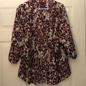 212 Collection 2X Pink and White Animal Print